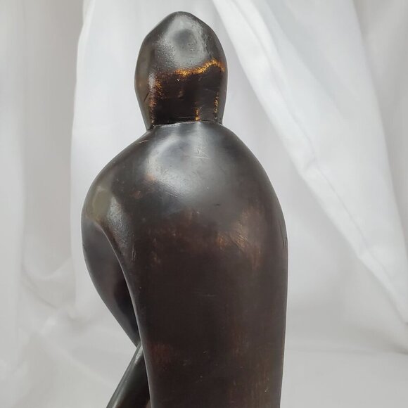 VTG Impressionist Ironwood Abstract Human Sculpture Handmade From Ghana 13.25" - Picture 10 of 14